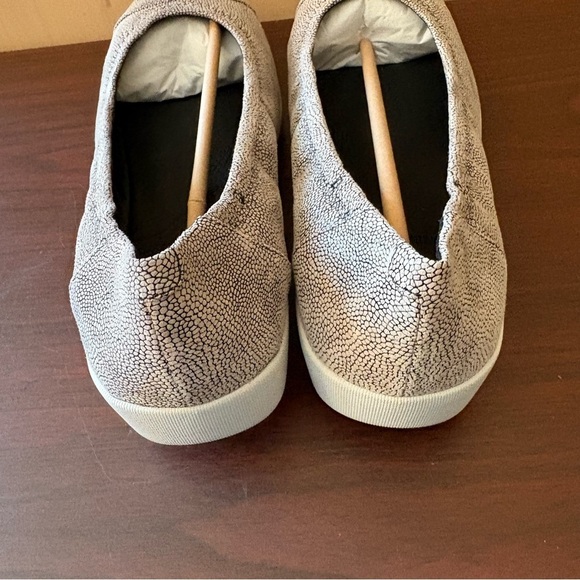 Fitflop F-Pop Ballerina Leather Stone Pebbleprint Gray Women's Flats Sz.9 - Picture 3 of 7